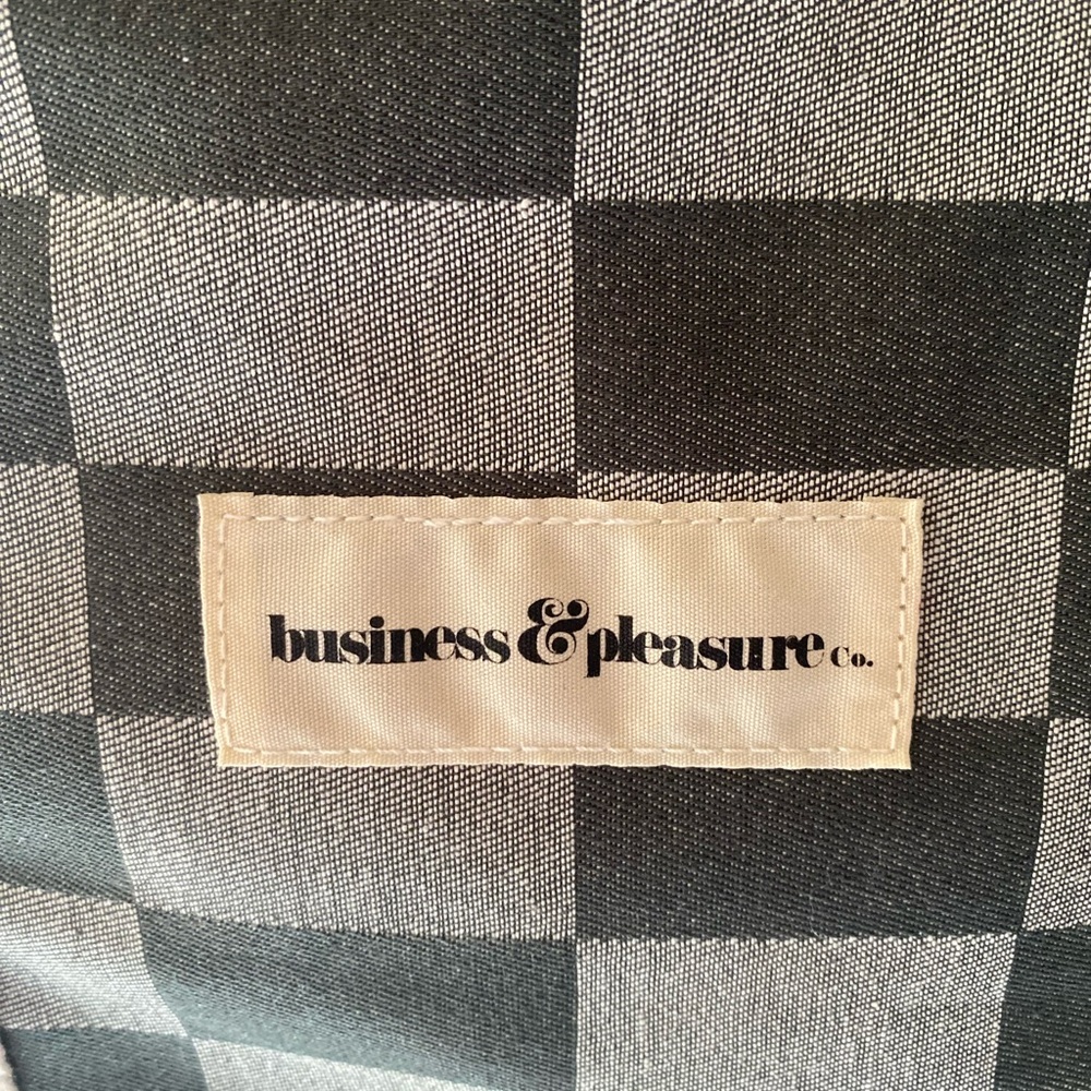 Free People Business & Pleasure Cooler Tote Bag 20” x 14” vintage Green check - Picture 2 of 8